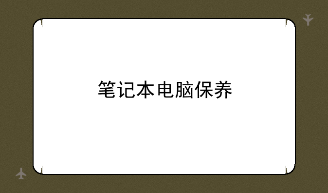笔记本电脑保养