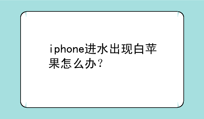 iphone进水出现白苹果怎么办？