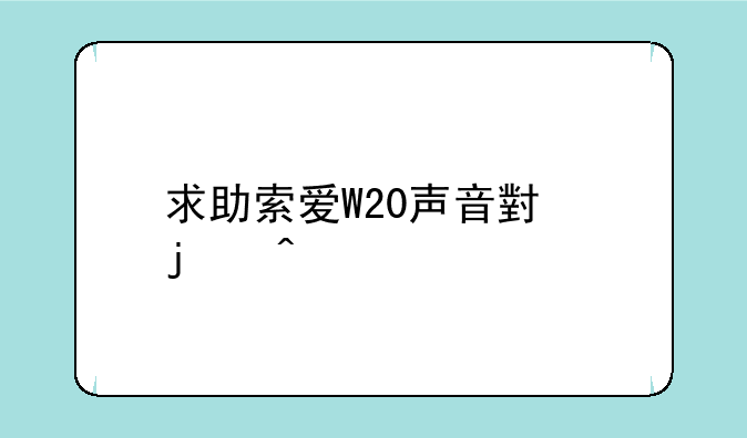 求助索爱W20声音小的问题