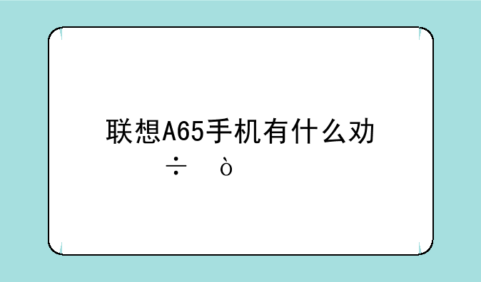 联想A65手机有什么功能？