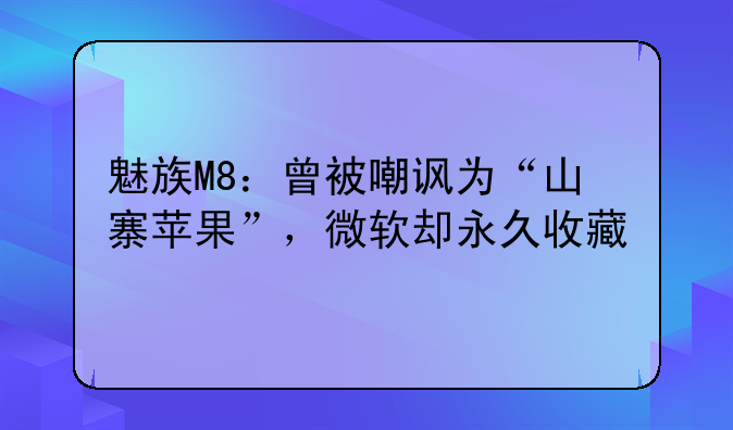 魅族M8：曾被嘲讽为“山寨苹果”，微软却永久收藏