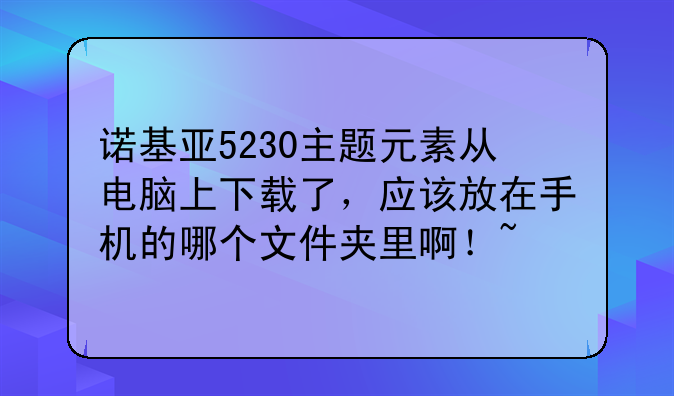 诺基亚5230主题元素从电脑上下载了，应该放在手机的哪个文件夹里啊！~