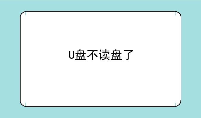 U盘不读盘了