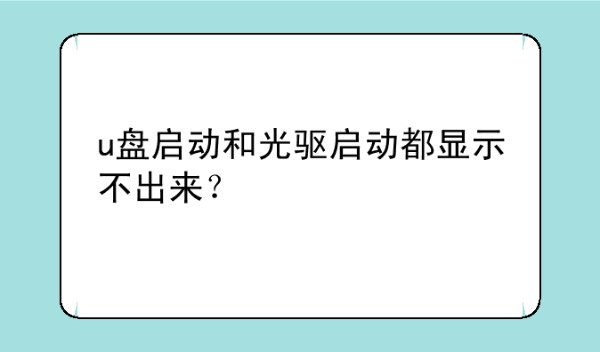 u盘启动和光驱启动都显示不出来？