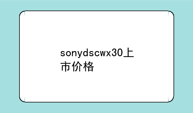 sonydscwx30上市价格