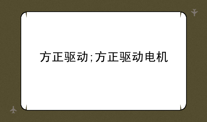 方正驱动;方正驱动电机