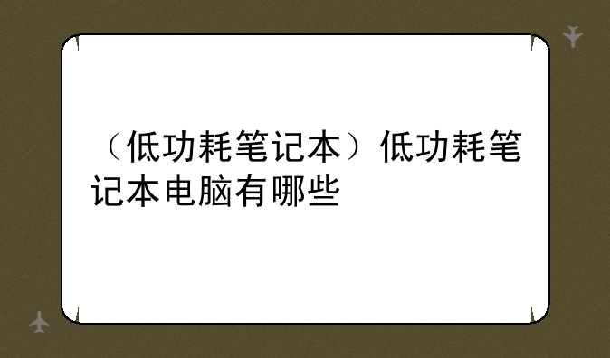 （低功耗笔记本）低功耗笔记本电脑有哪些