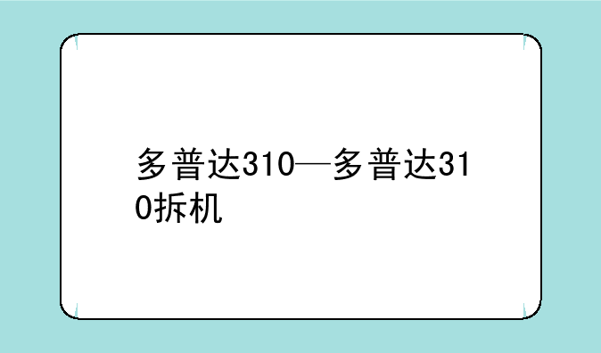 多普达310—多普达310拆机