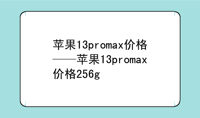 苹果13promax价格——苹果13promax价格256g