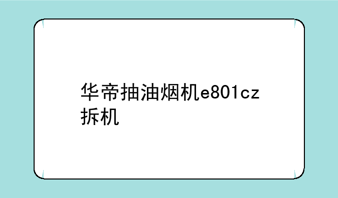 华帝抽油烟机e801cz拆机